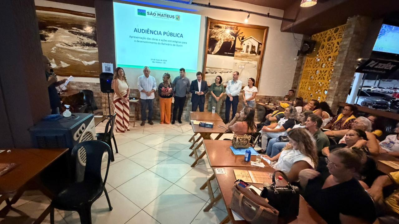 PREFEITURA DE SÃO MATEUS REALIZA AUDIÊNCIA PÚBLICA HISTÓRICA PARA APRESENTAR OBRAS NO BALNEÁRIO DE GURIRI
